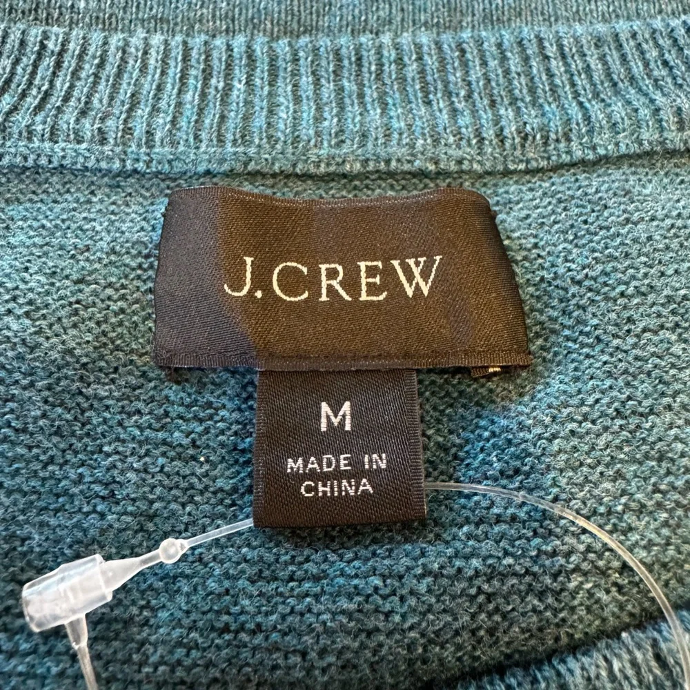 J.Crew Men’s Cotton Crewneck Sweater Teal Blue Green Size M NWT